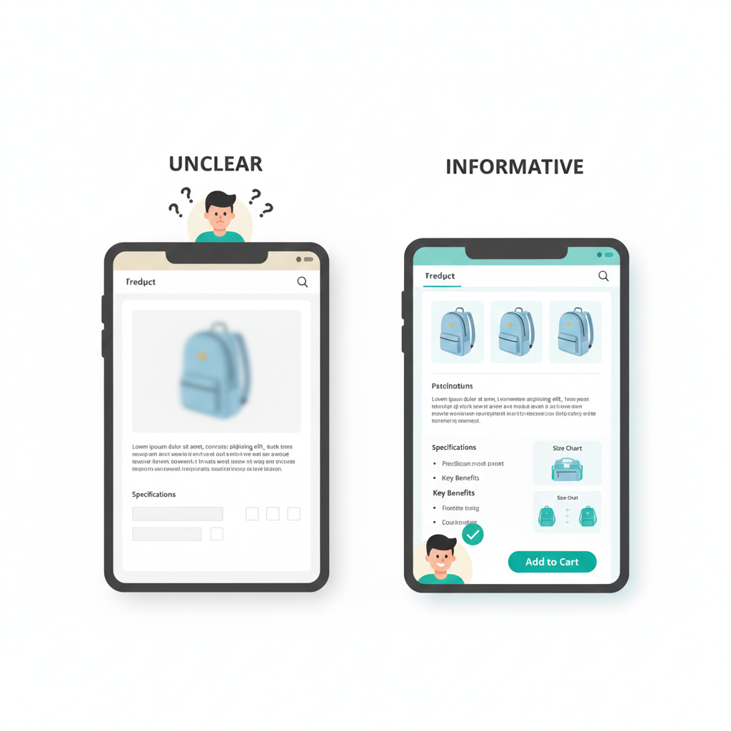 Perbandingan Desain Informasi yang Kurang Jelas dan Jelas pada Website